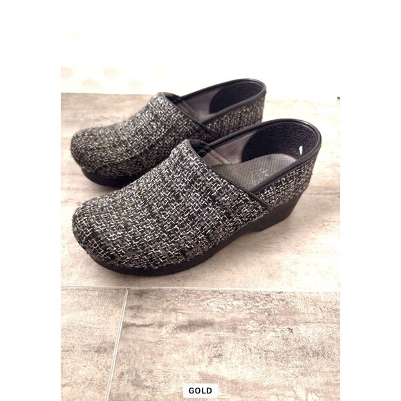 Dansko Vegan Pro Clogs Black Chenille Size 38 US 7.5-8 - Picture 1 of 11